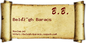 Belágh Baracs névjegykártya